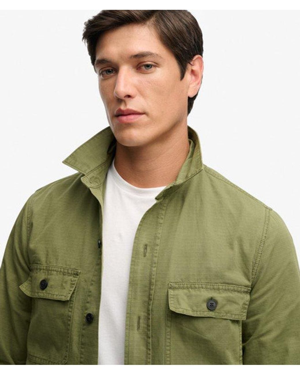 Superdry Military Overhemd Met Lange Mouwen in het Green voor heren