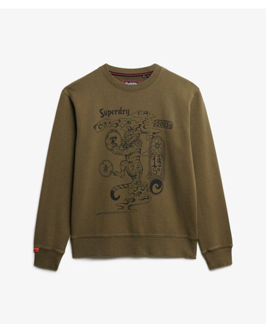 Superdry Green Tokyo Narrative Loose Sweatshirt for men