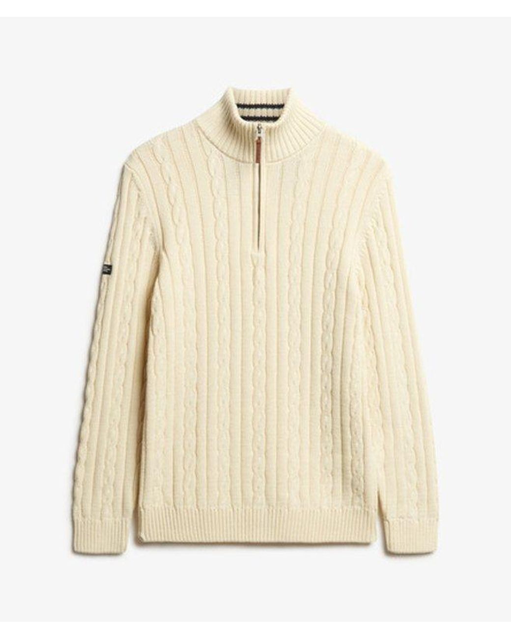 Superdry Natural & Co Cotton Classic Cable Half-zip Jumper for men