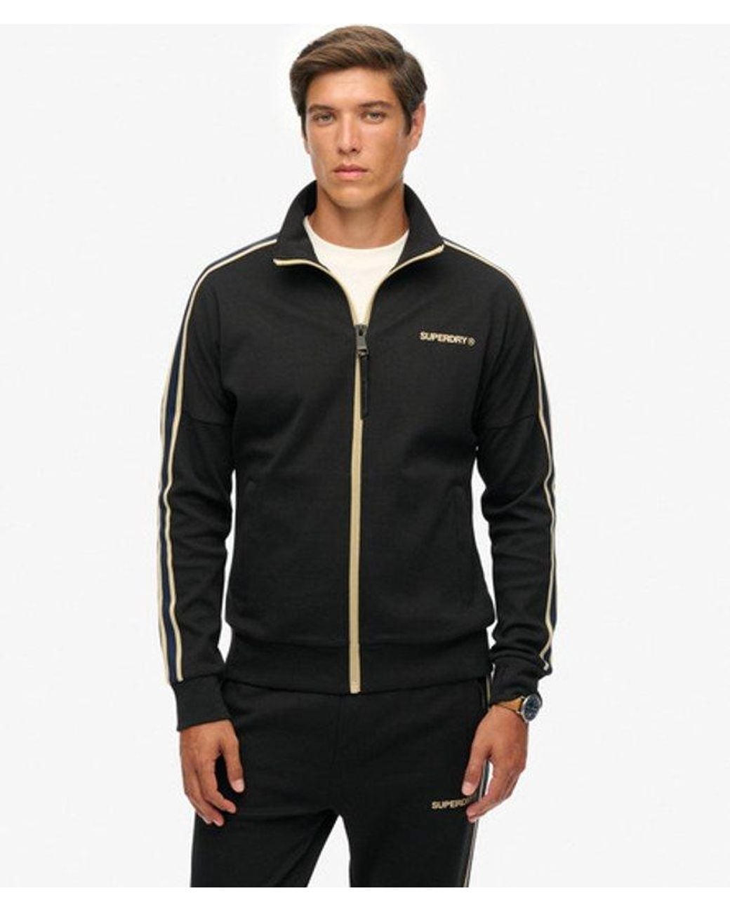 Superdry Black Tech Cult Loose Track Top for men