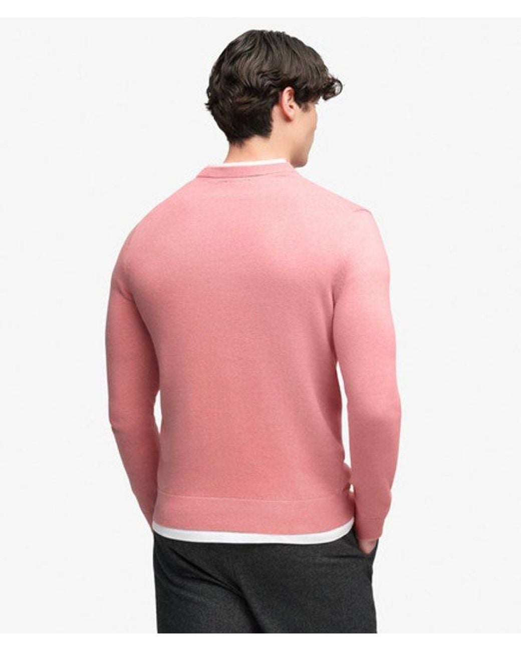 Superdry Pink Prep Essential Cotton Jumper for men