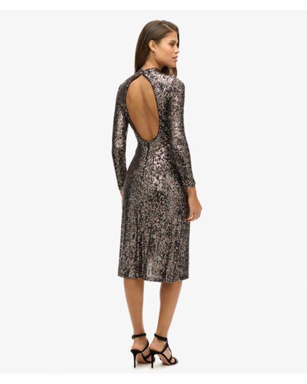 Superdry Multicolor & Co Backless Sequin Midi Dress