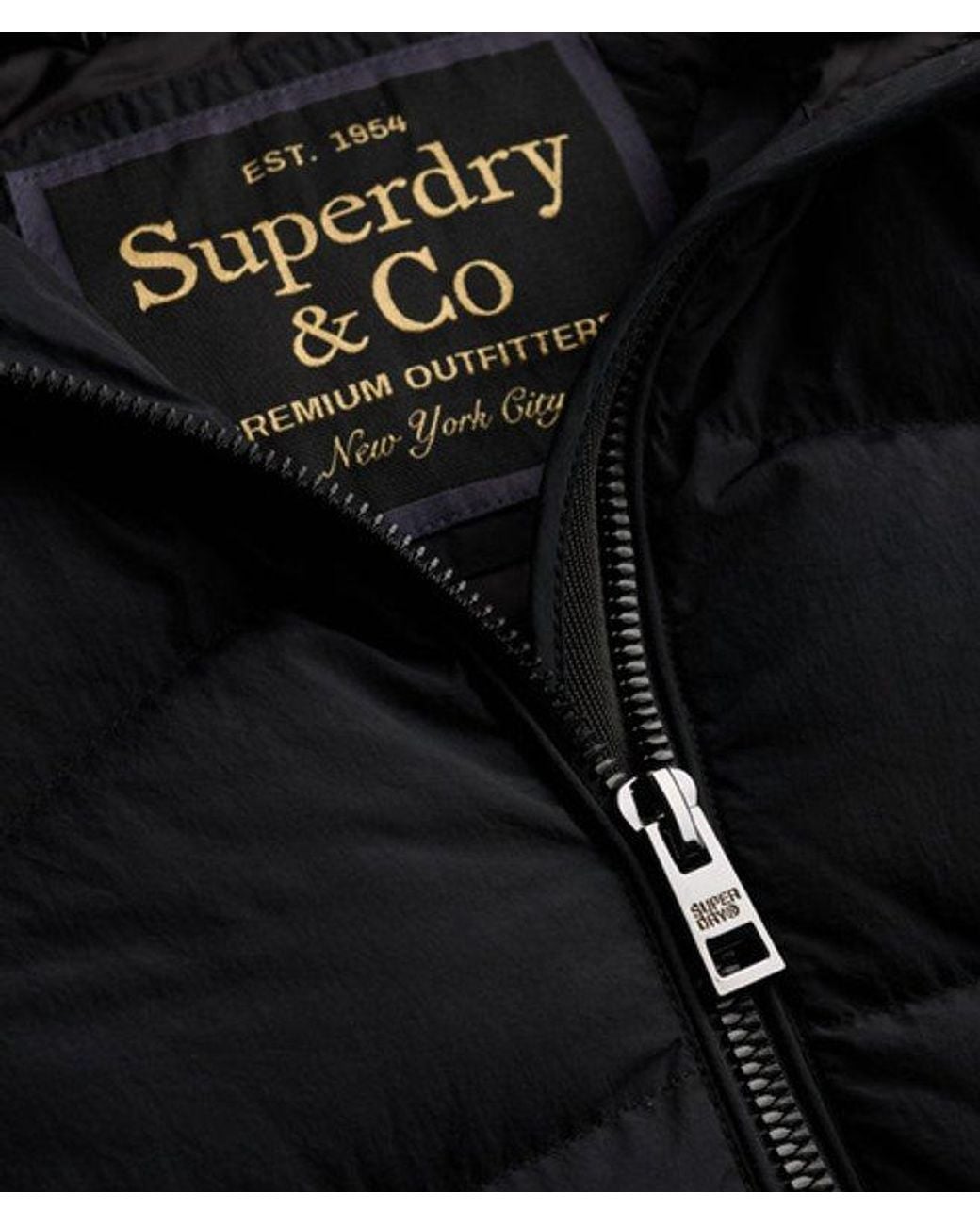 Superdry Black & Co Hooded Faux Fur Fuji Padded Jacket