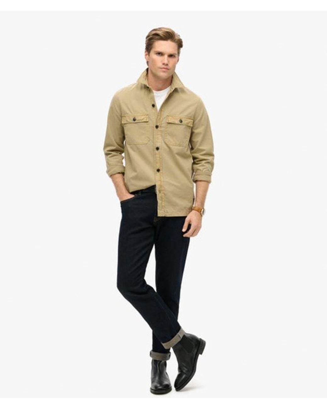 Superdry Natural & Co Military Long Sleeve Overshirt for men