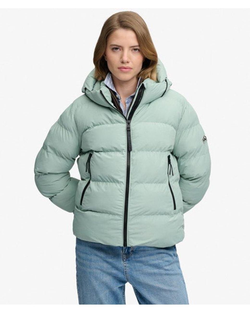 Superdry Green & Co Hooded Sports Puffer Jacket