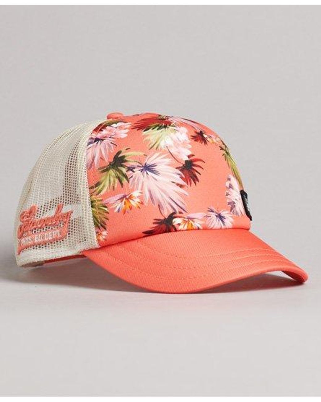 Superdry Cali Print Trucker Cap in Pink 