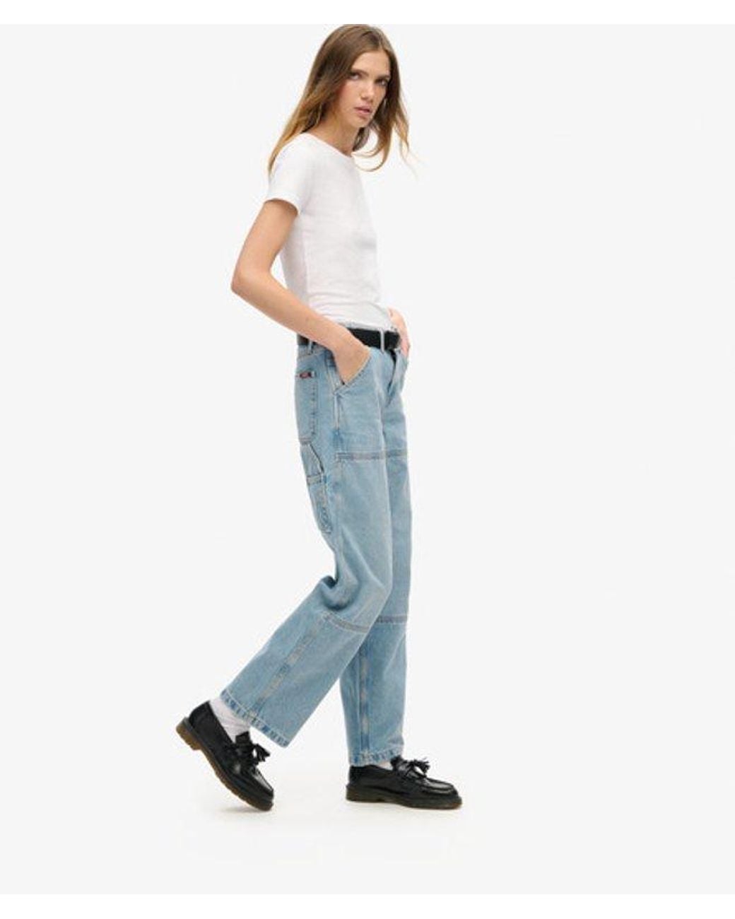 Superdry Blue & Co Mid Rise Denim Carpenter Jeans