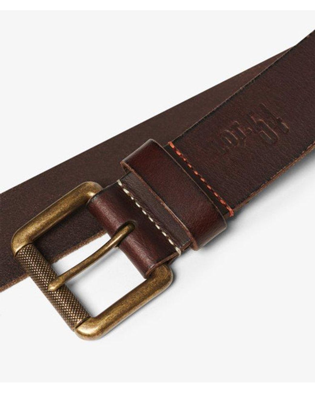 Superdry Brown Branded Buckle Goods Belt for men