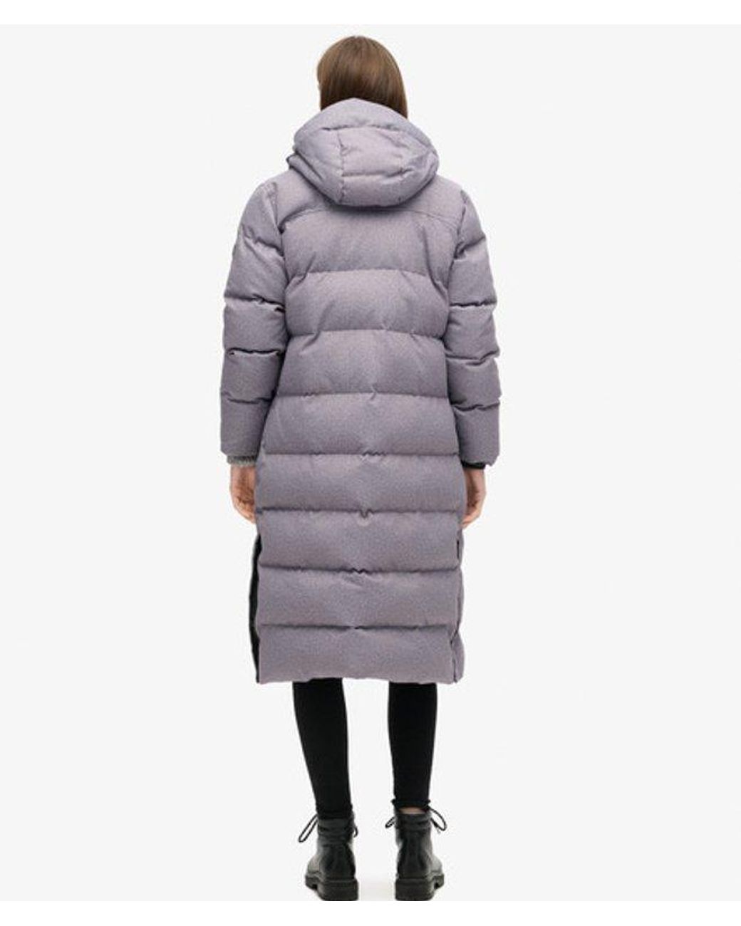 Superdry Gray & Co Tweed Long Puffer Coat