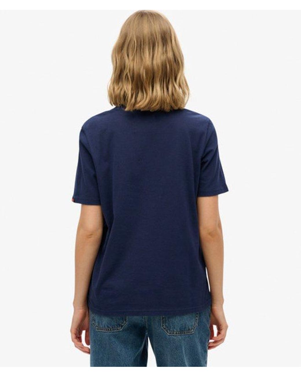 Superdry Blue & Co Classic Textured Graphic Super 77 T Shirt