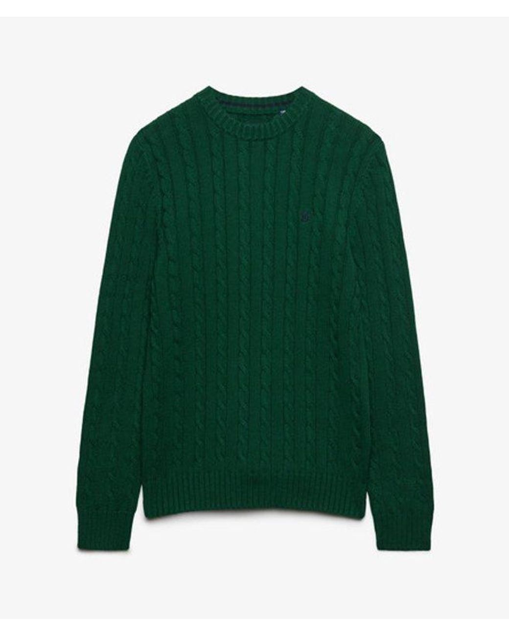 Superdry Green & Co Cotton Cable Knit Crew Jumper for men