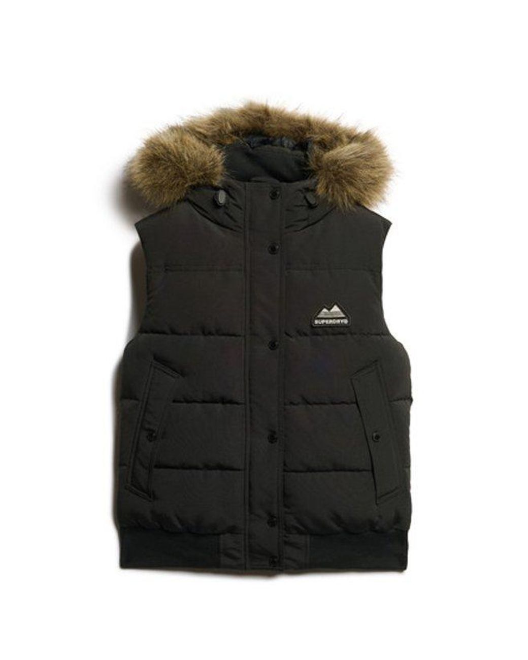 Superdry Black & Co Everest Faux Fur Gilet