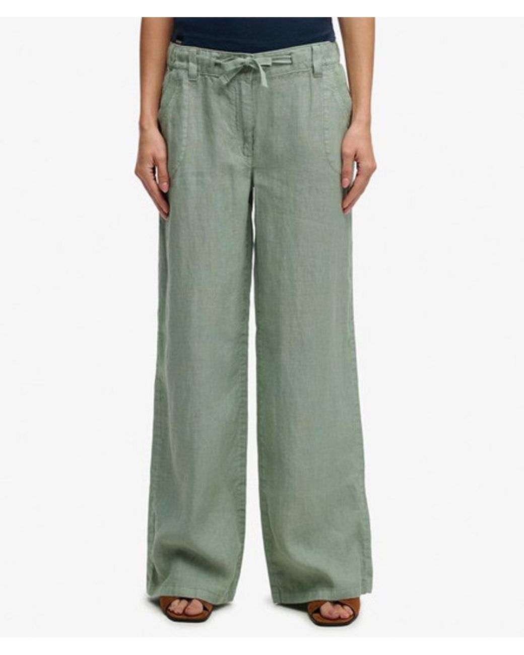 Superdry Green & Co Linen Low Rise Pants