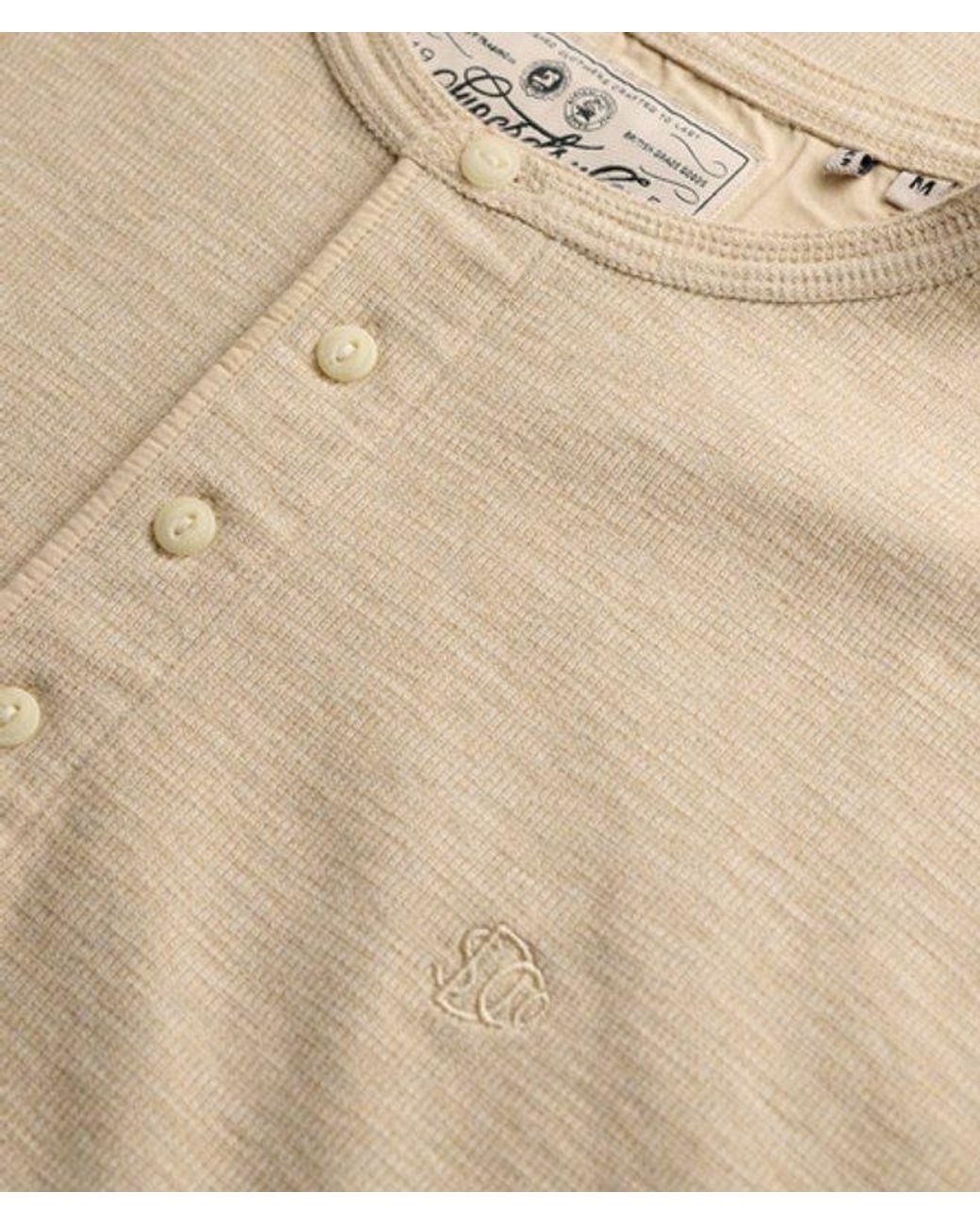 Superdry Natural & Co Mini Slub Waffle Long Sleeve Grandad Top for men