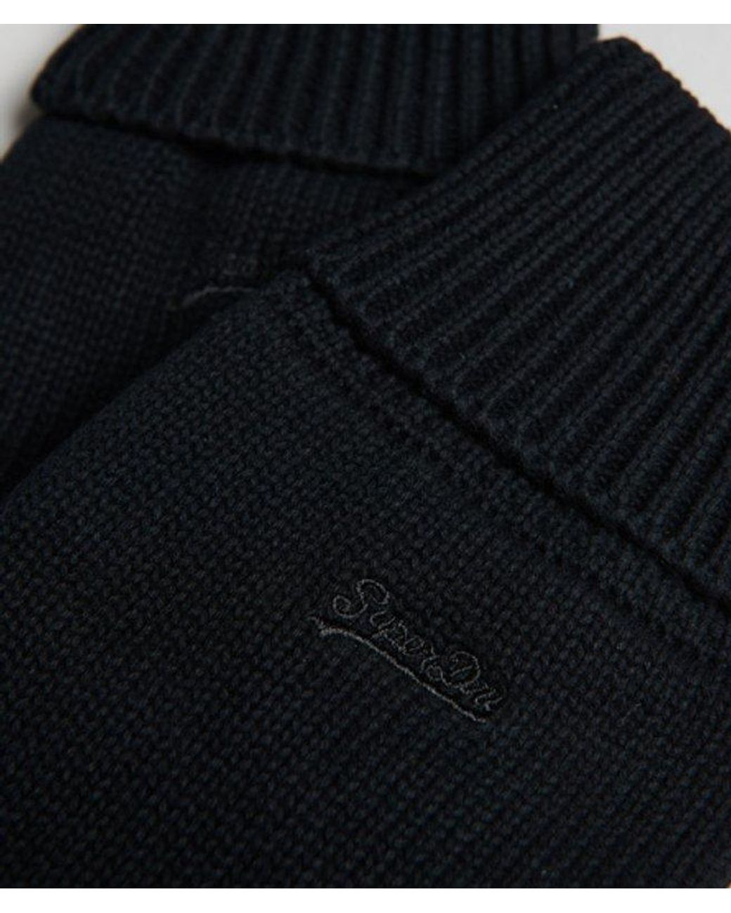 Superdry Black & Co Classic Ribbed Vintage Logo Gloves for men