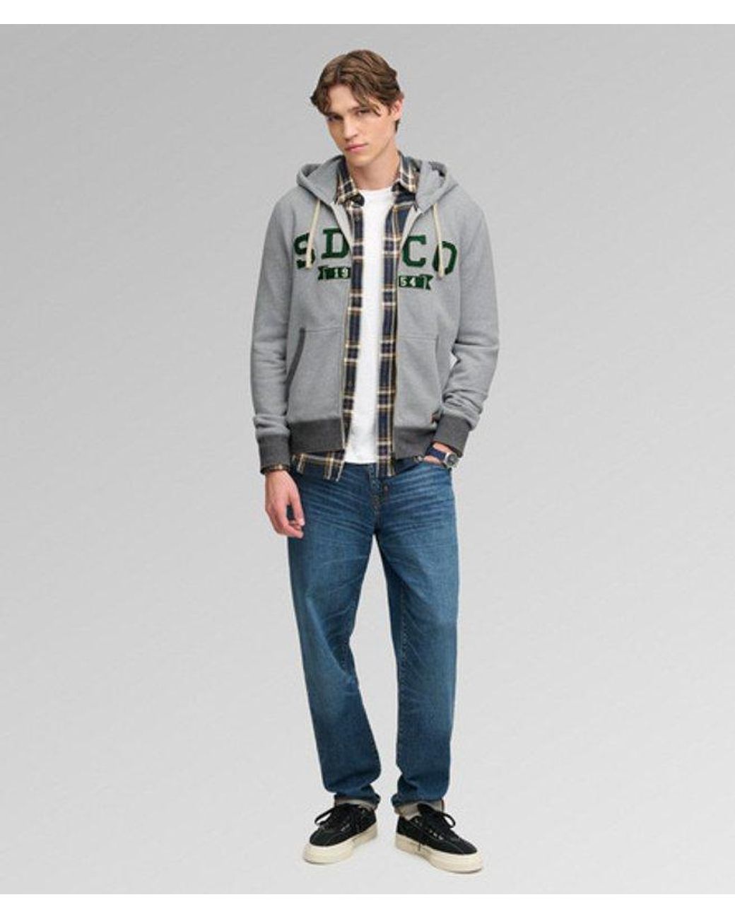 Superdry Gray & Co . Zip Through Hoodie for men