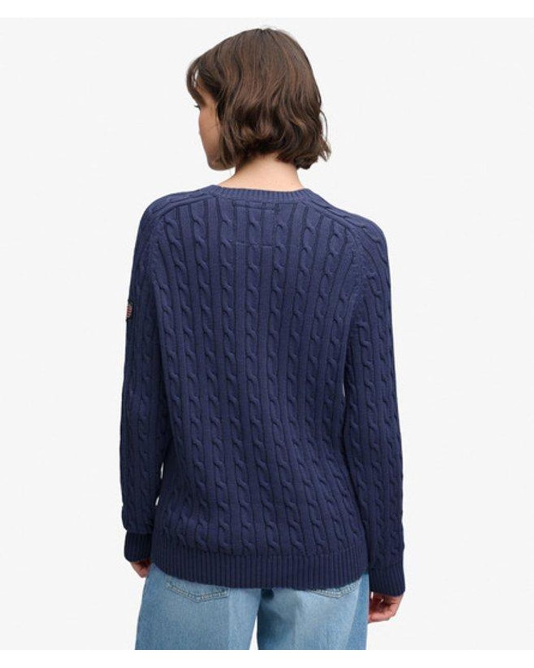 Superdry Blue & Co Slouchy Cable Knit Jumper