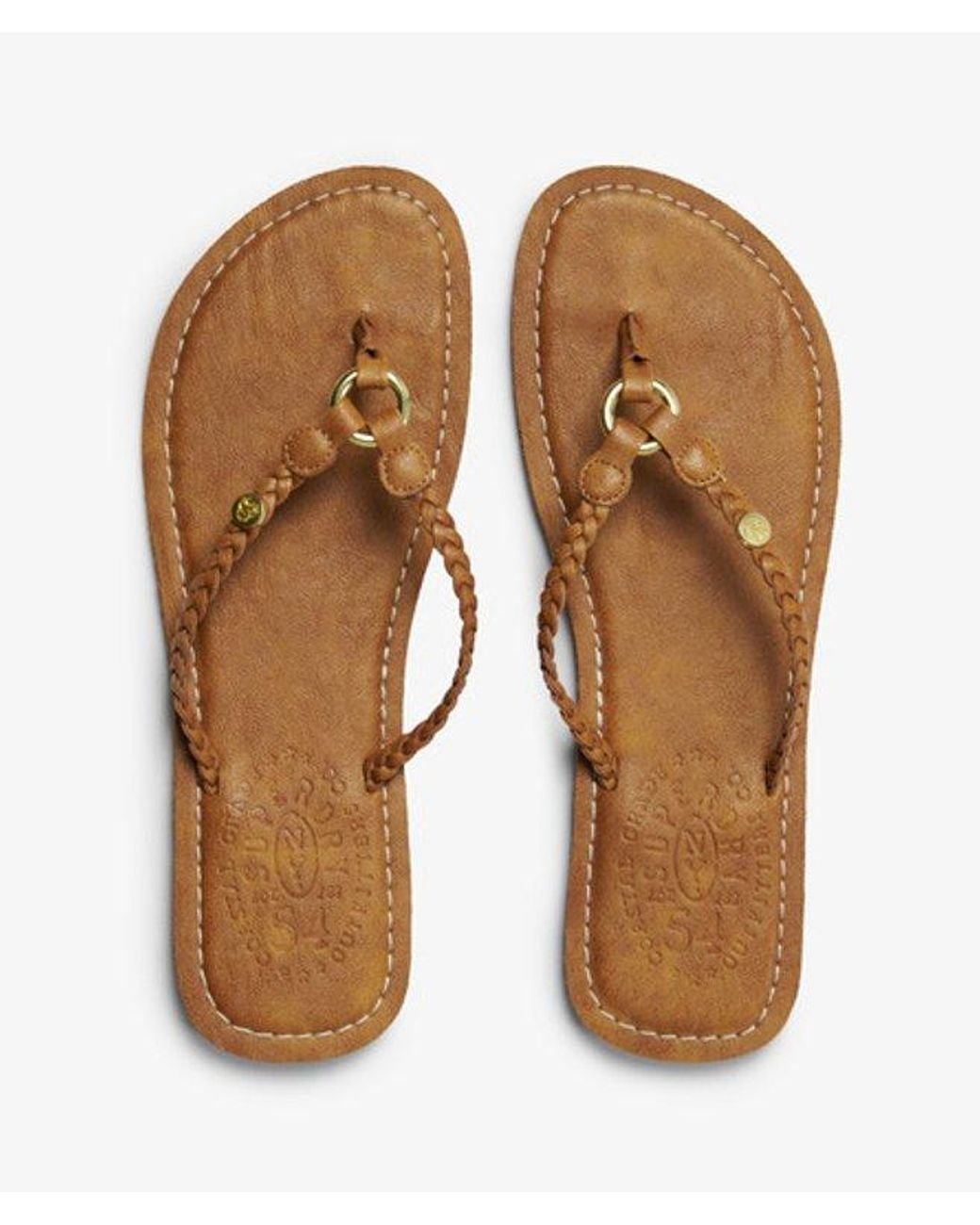 Superdry White & Co Faux Leather Braided Flip Flops