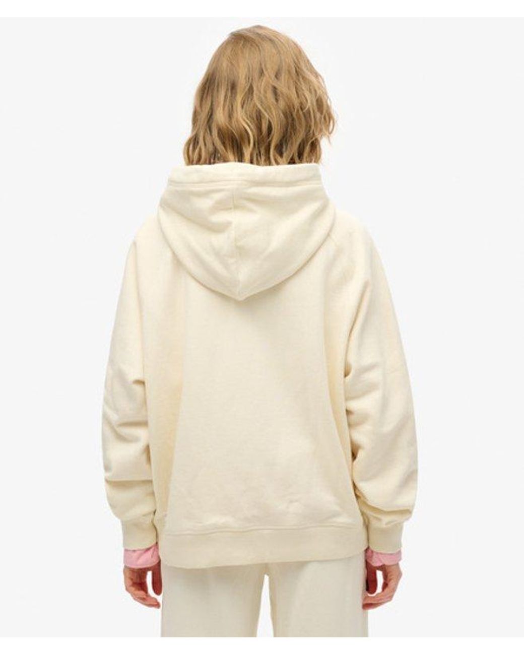 Superdry Natural Essential Logo Oversized Raglan Zip Hoodie