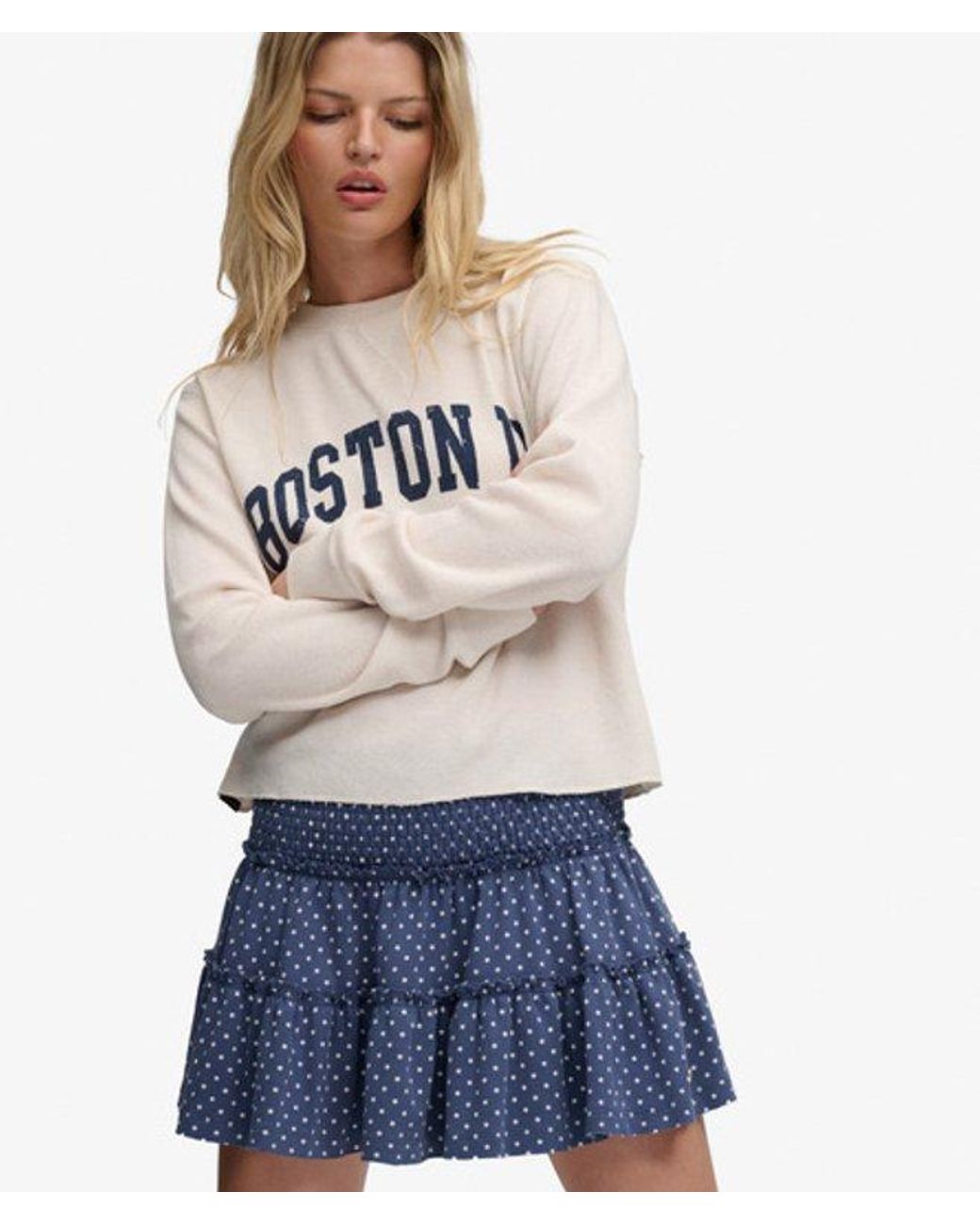 Superdry Blue & Co Tiered Jersey Mini Skirt