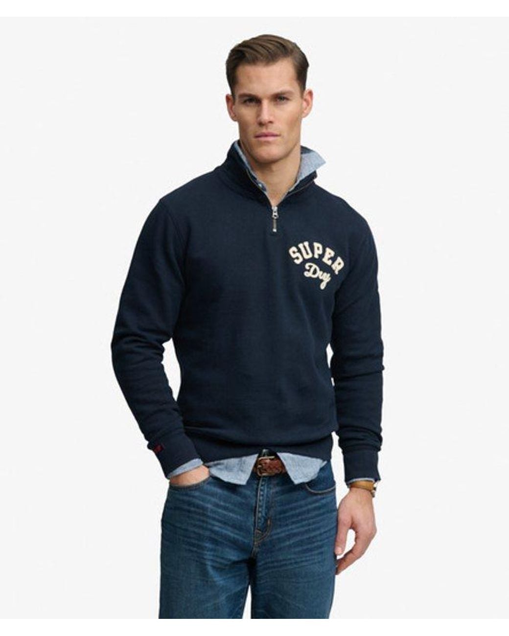 Superdry Blue & Co Vintage Athletic Half Zip for men