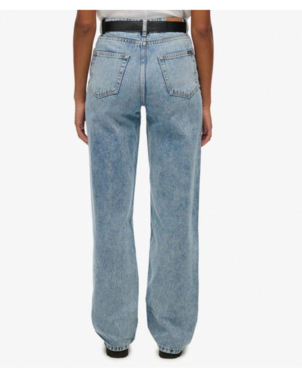 Superdry Blue & Co Organic Cotton High Rise Wide Leg Jeans