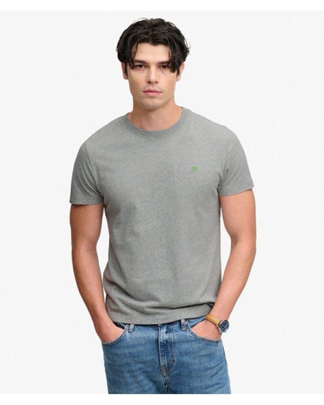 Superdry Gray Sd & Co Logo Embroidered T-Shirt for men