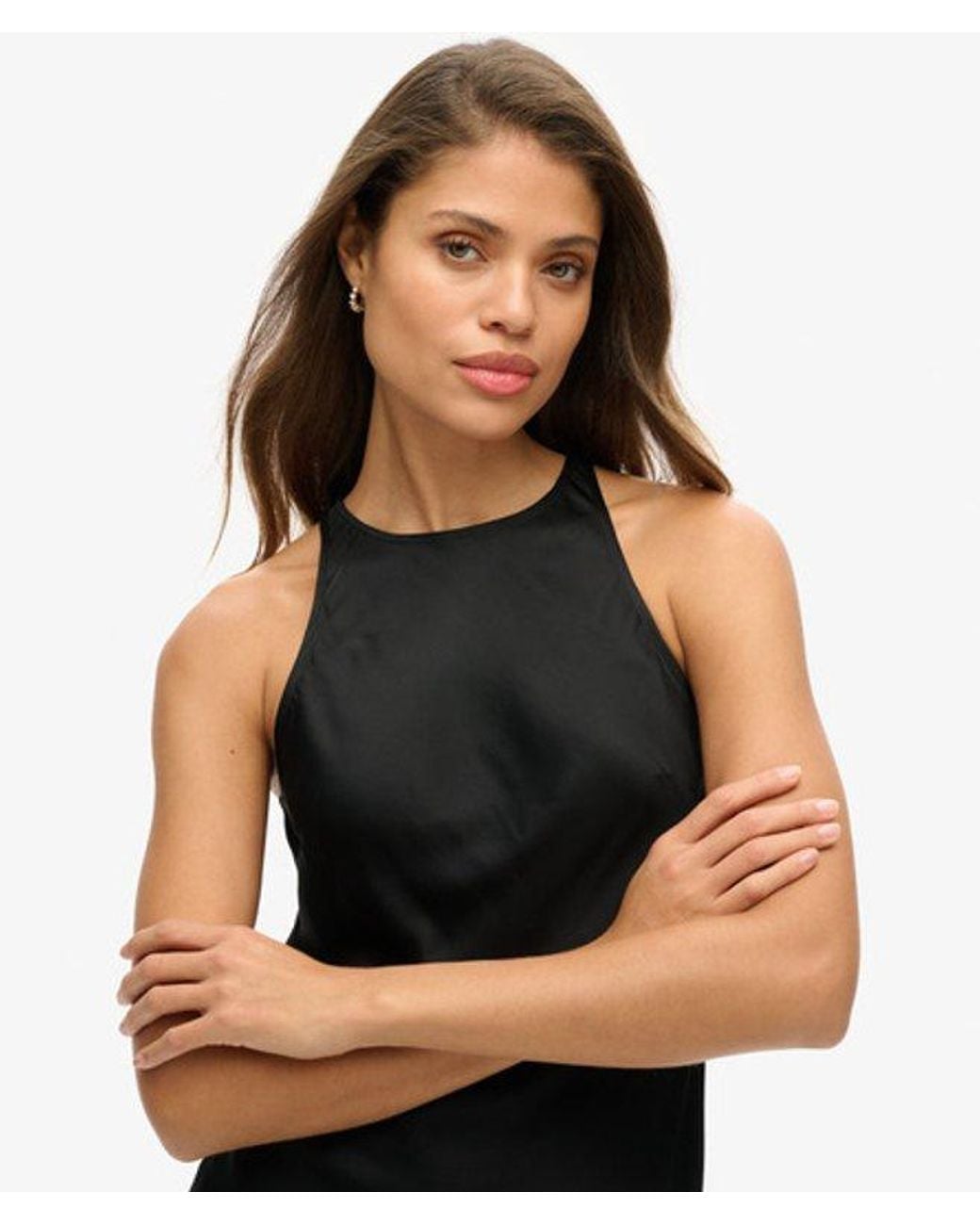 Superdry Black & Co Ladies Satin Racer Mini Dress