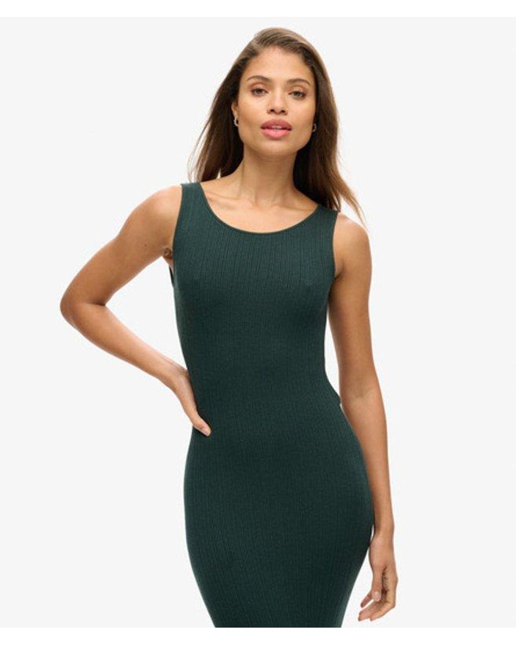 Superdry Green & Co Backless Knitted Midi Dress