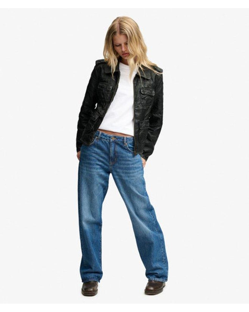 Superdry Black Angelina Faux Leather Jacket