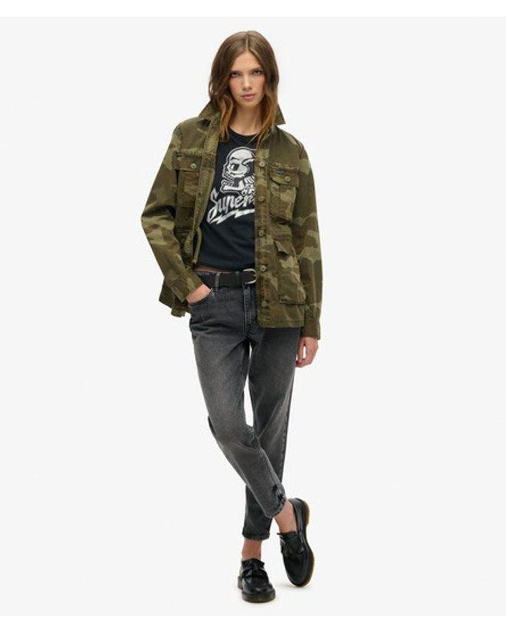 Superdry Green & Co Embellished Poster Fitted T-shirt