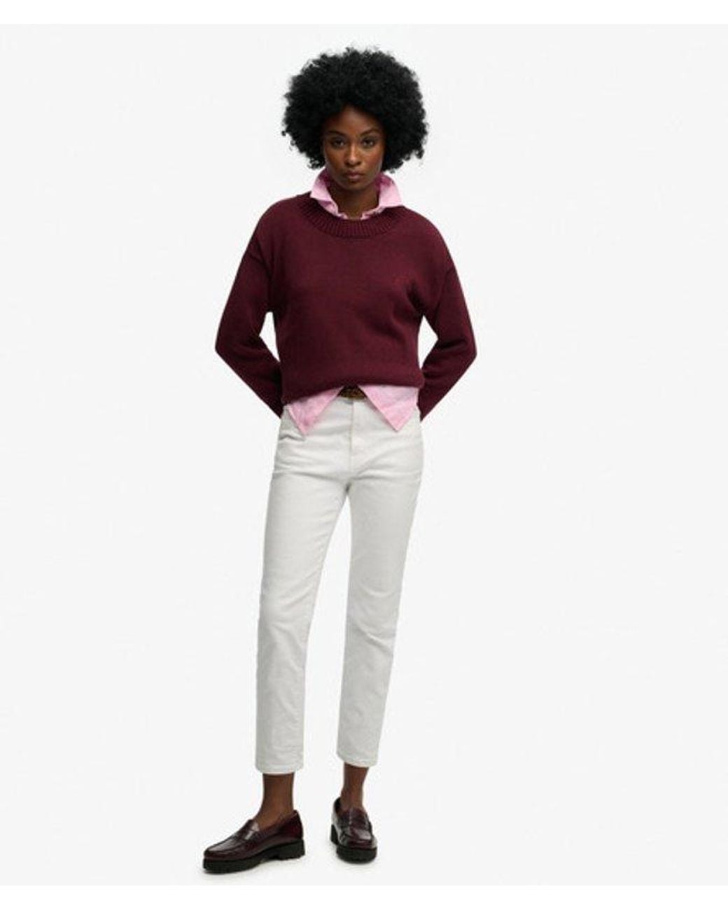 Superdry Red & Co Essential Crew Neckline Jumper