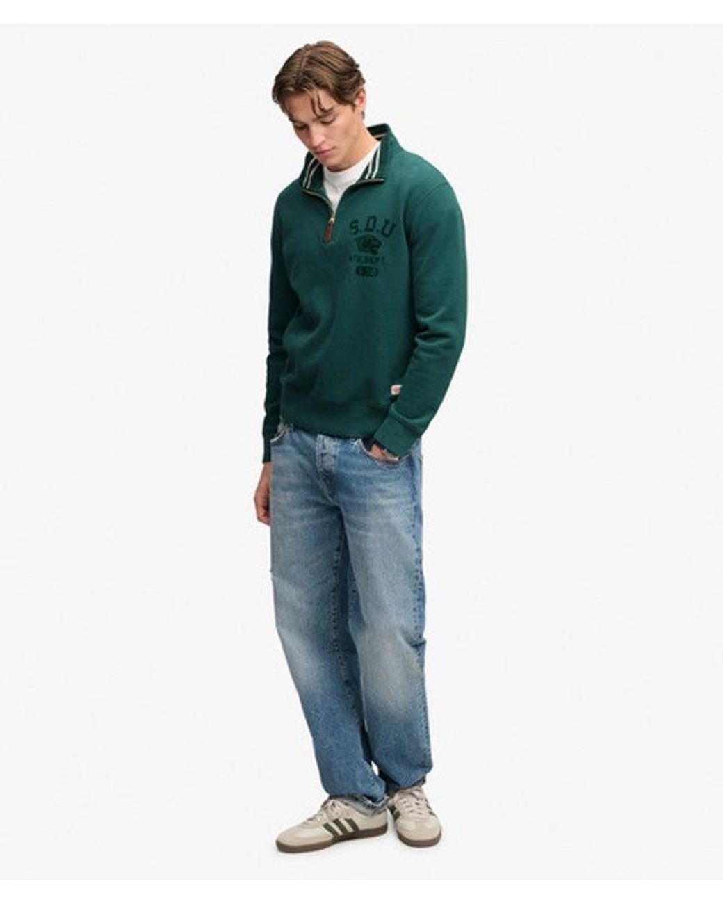Superdry Green & Co Tonal Half Zip Sweatshirt for men