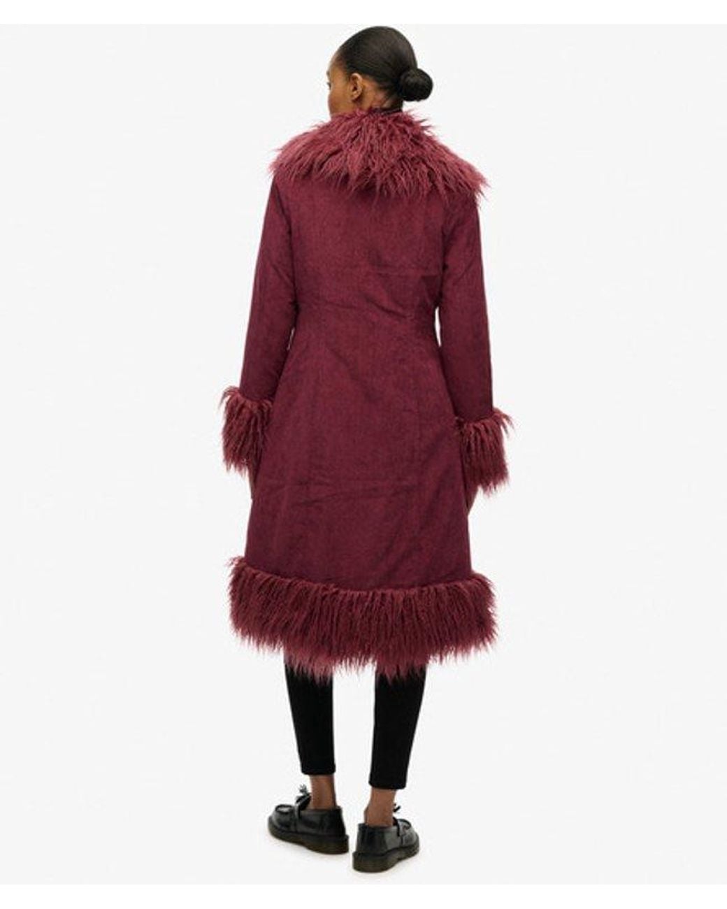 Superdry Red Long Afghan Coat