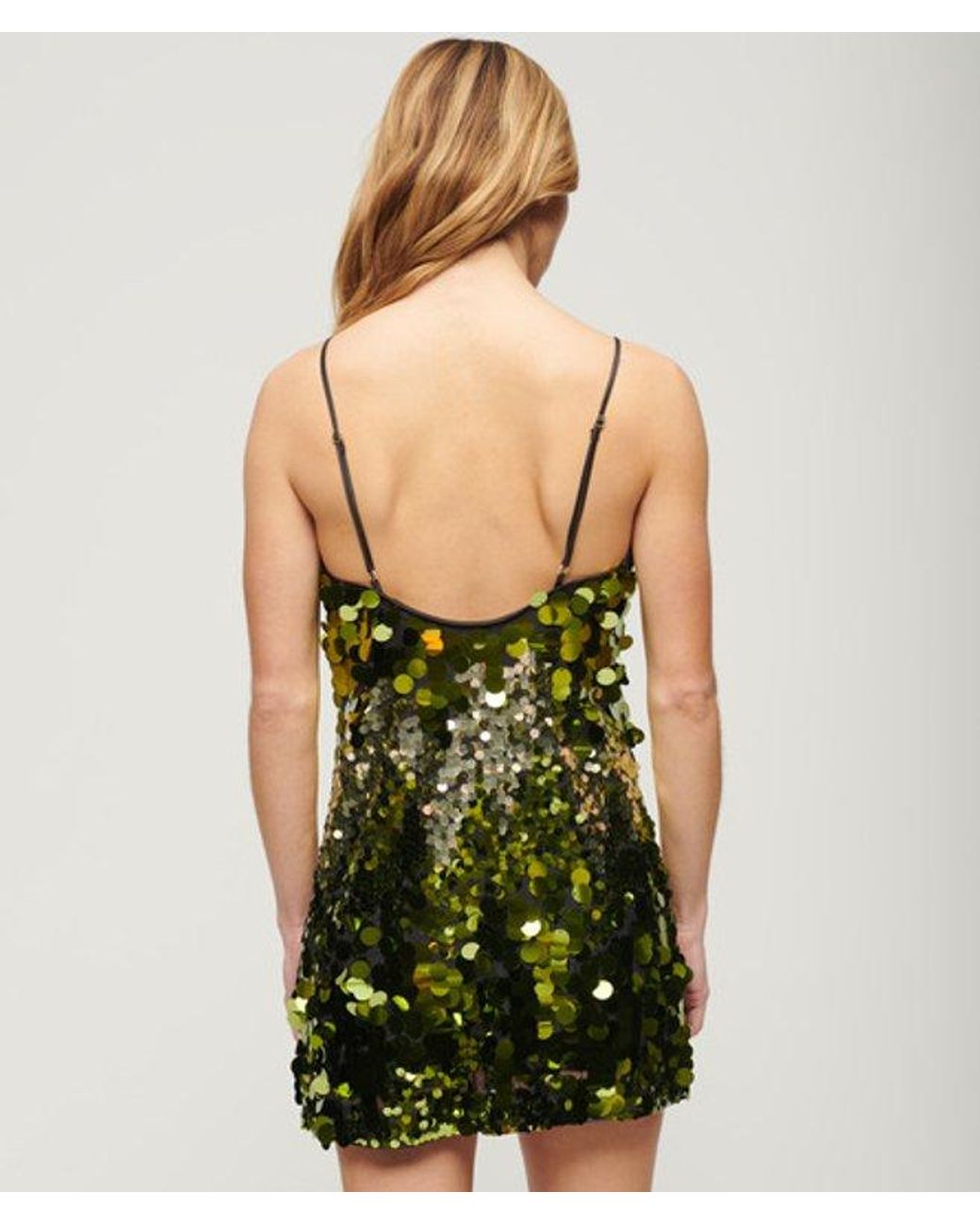 Superdry Green & Co Slim Fit Disco Sequin Mini Dress