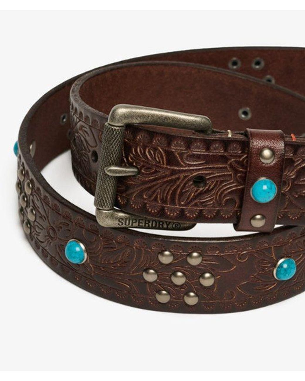 Superdry Brown & Co Statement Leather Belt for men