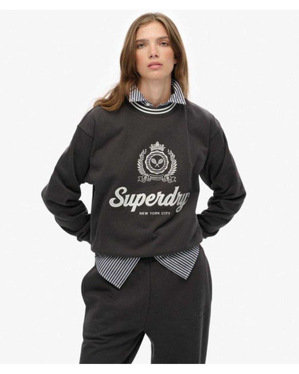 Superdry Black & Co Country Club Loose Crew Sweatshirt