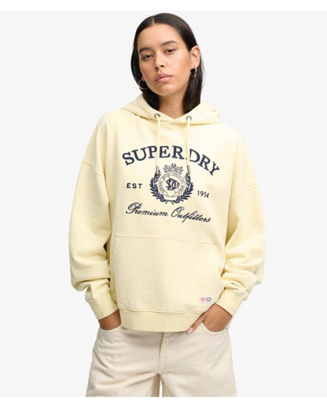 Superdry Natural & Co Luxe Casual Embroidered Relaxed Hoodie