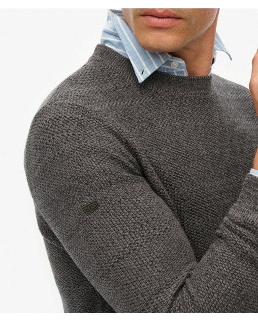 Superdry Black & Co Light Weight Cotton Texture Jumper for men