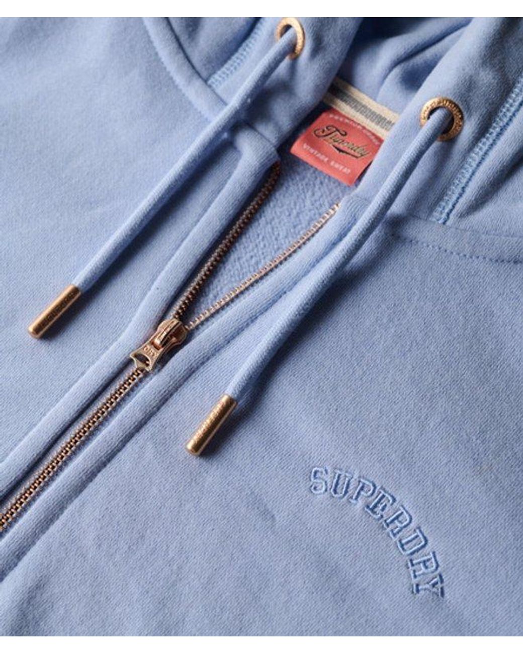Superdry Blue Essential Logo Zip Hoodie