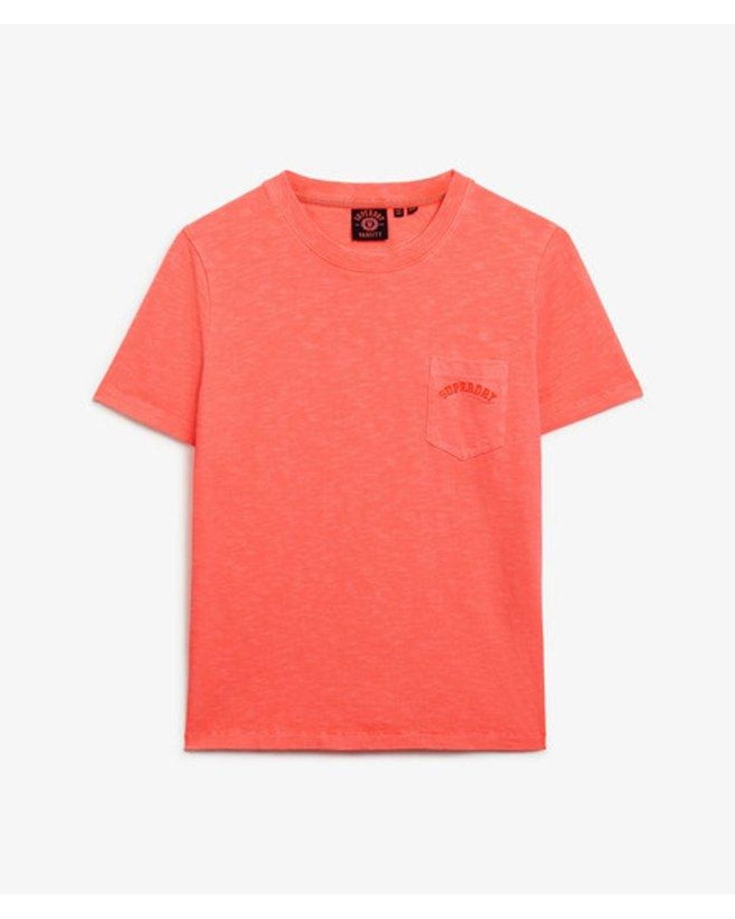 Superdry Red & Co Essential Logo Garment Dye Pocket T-shirt