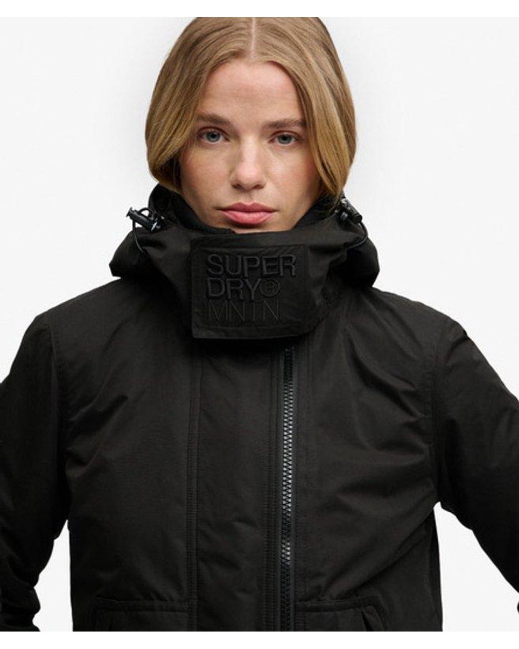 Superdry Black Hooded Microfibre Arctic Windcheater Jacket