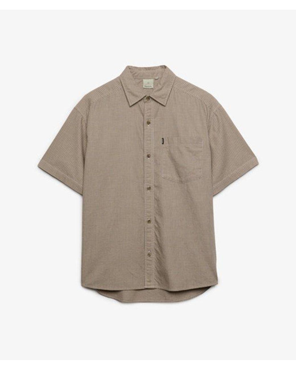 Superdry Brown Bench X & Co Bench Skater Check Short Sleeves Shirt for men