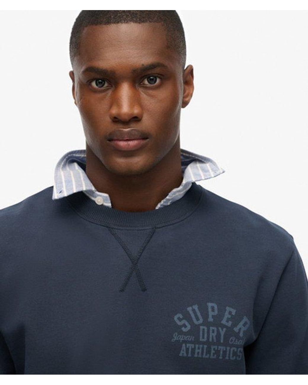 Superdry Blue & Co Athletic Essentials Crew Sweatshirt for men