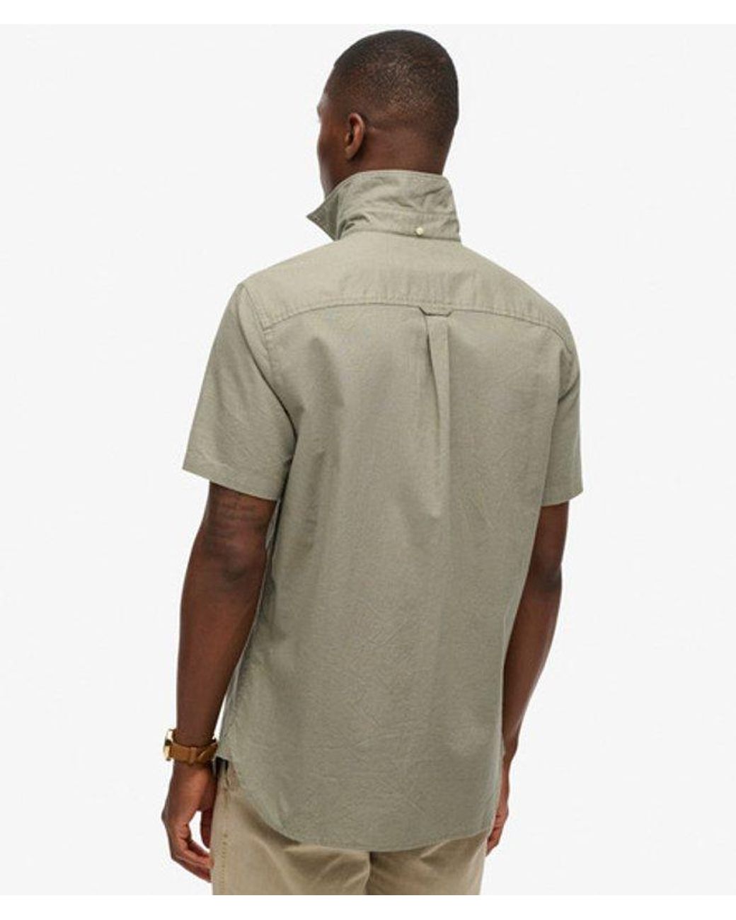 Superdry Gray & Co City Cotton Linen Short Sleeve Shirt for men