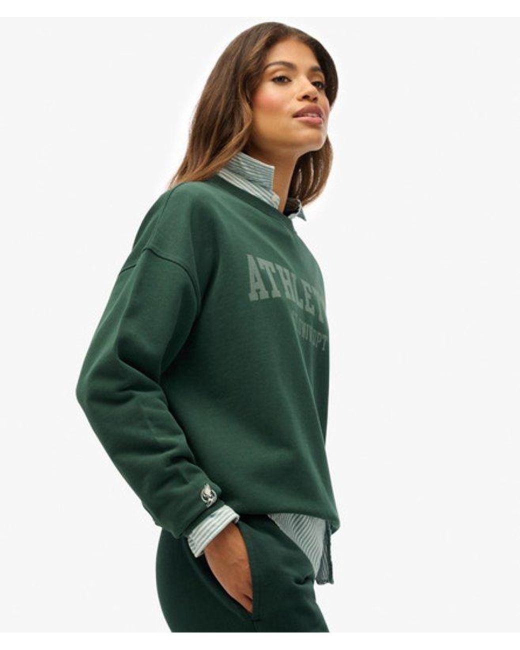 Superdry Green & Co Athletic Essentials Relaxed Crew Sweatshirt