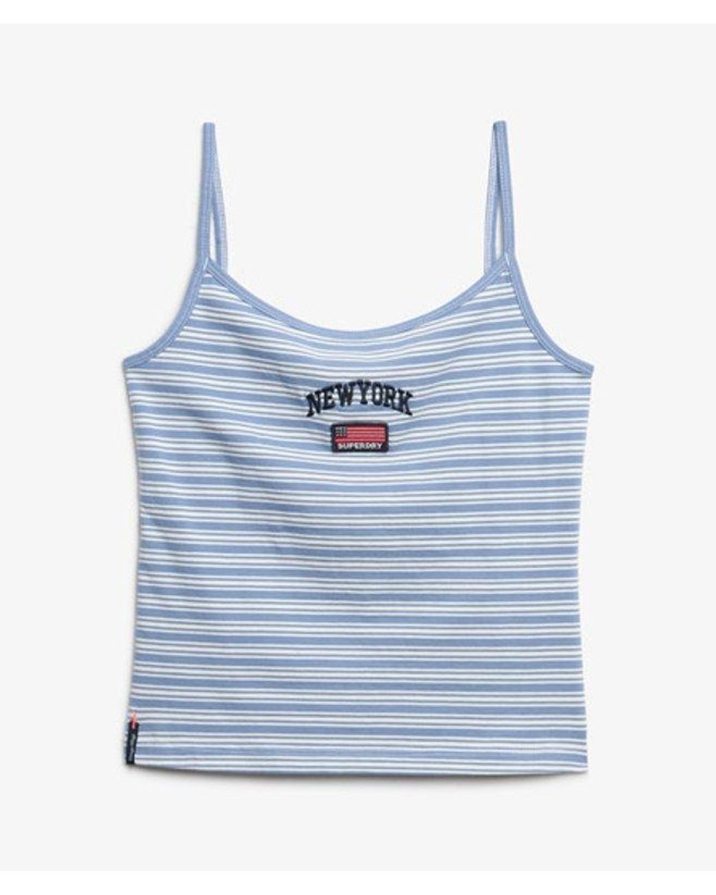 Superdry & Co Athletic Essentials Cami Top Slanke Pasvorm in het Blue