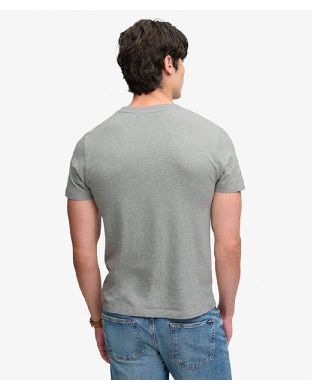 Superdry Gray Sd & Co Logo Embroidered T-Shirt for men