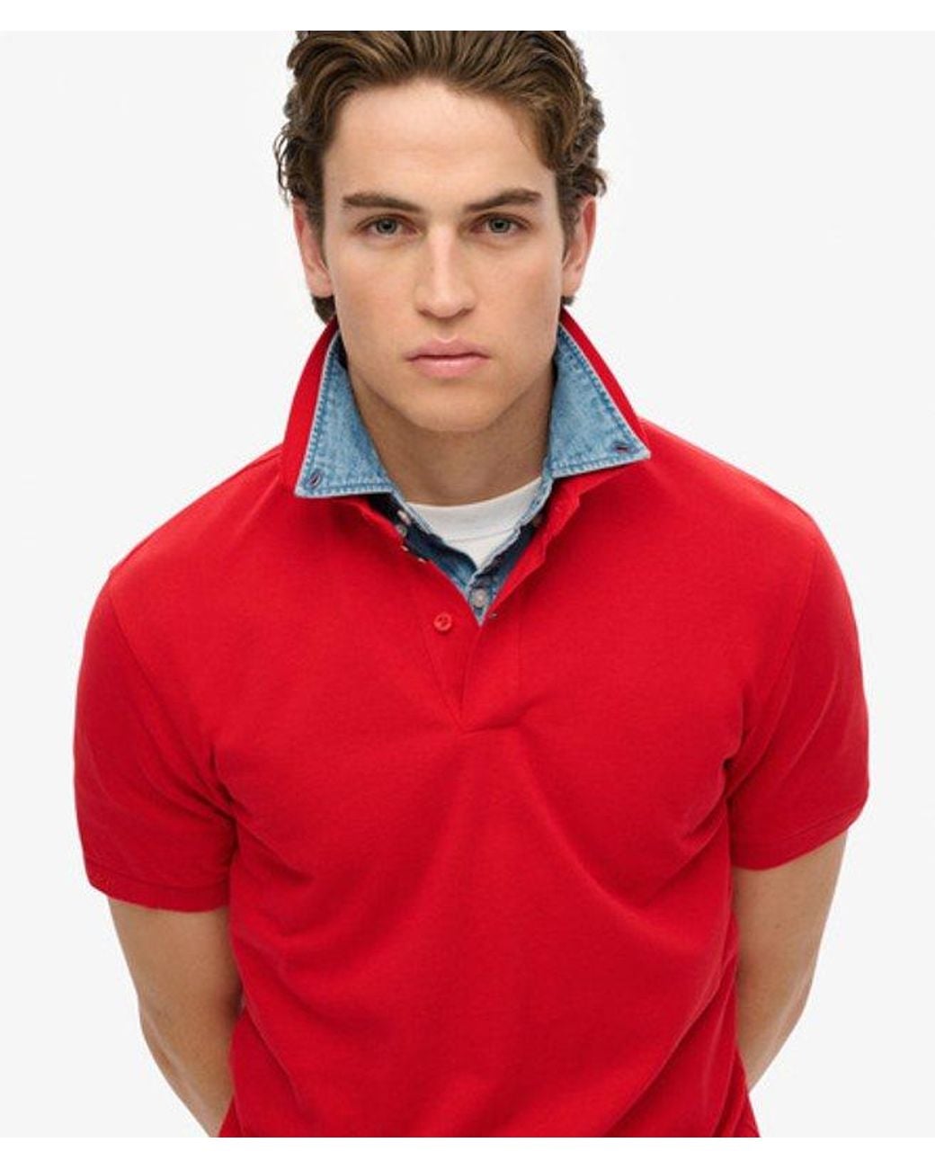 Superdry Red & Co City Pique Polo Shirt for men