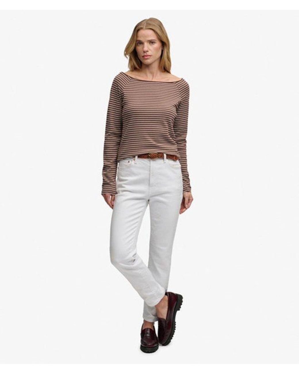 Superdry Brown & Co Bardot Off Shoulder Top